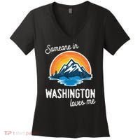 Someone In Washington Loves Me Gift Women's V-Neck T-Shirt thumb 0