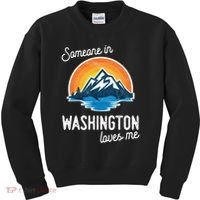 Someone In Washington Loves Me Gift Kids Sweatshirt thumb 0