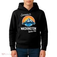 Someone In Washington Loves Me Gift Kids Hoodie thumb 4