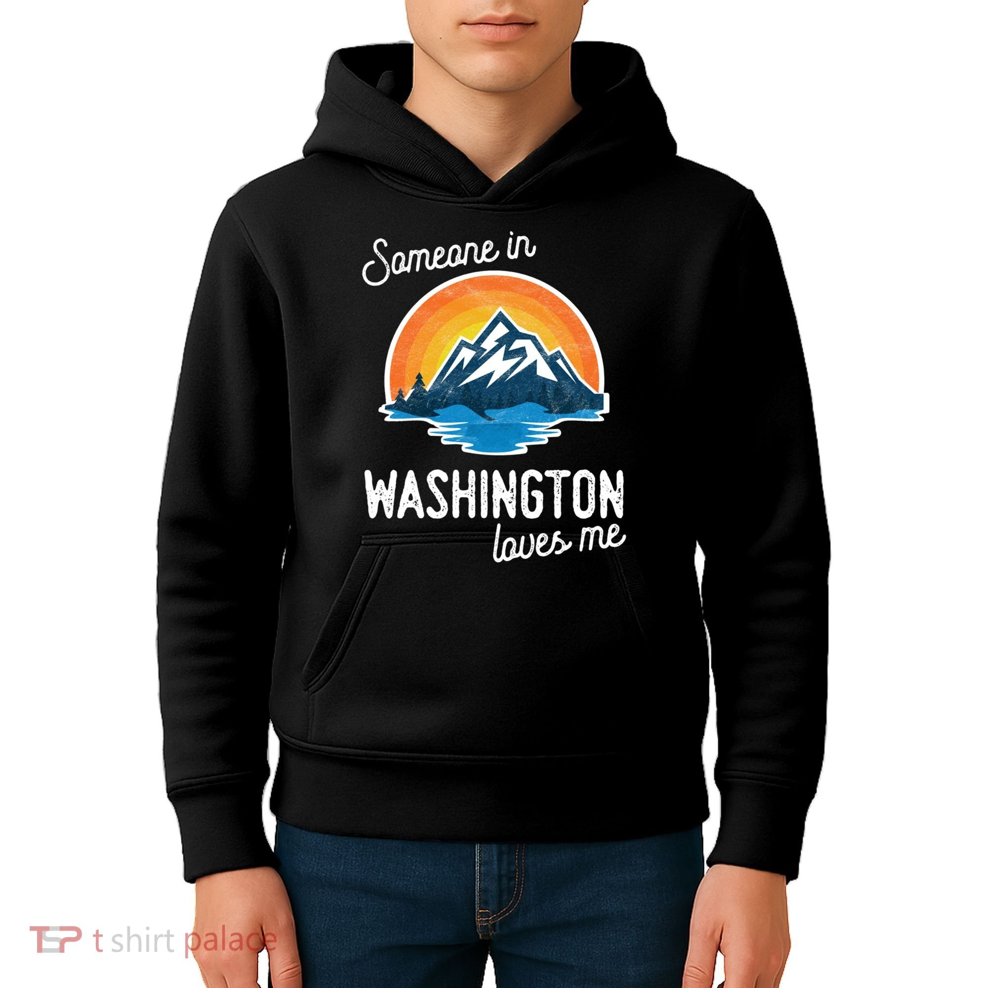 Someone In Washington Loves Me Gift Kids Hoodie
