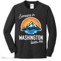 Someone In Washington Loves Me Gift Kids Long Sleeve Shirt thumb 0