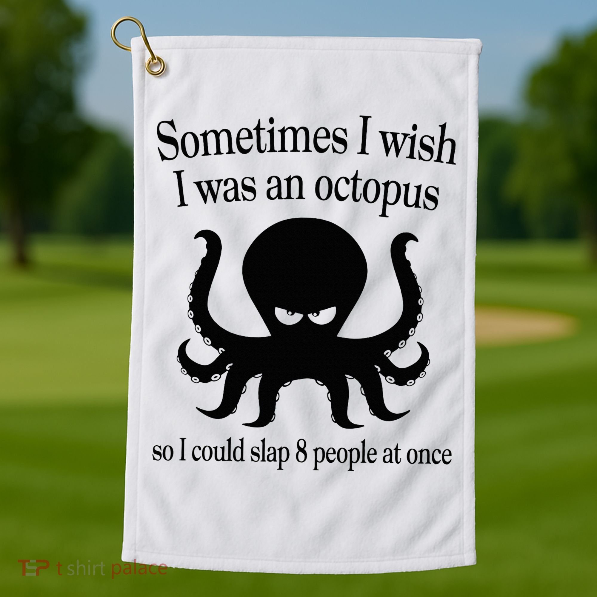 Sometimes I Wish I Was An Octopus Slap 8 People At A Time Golf Towel