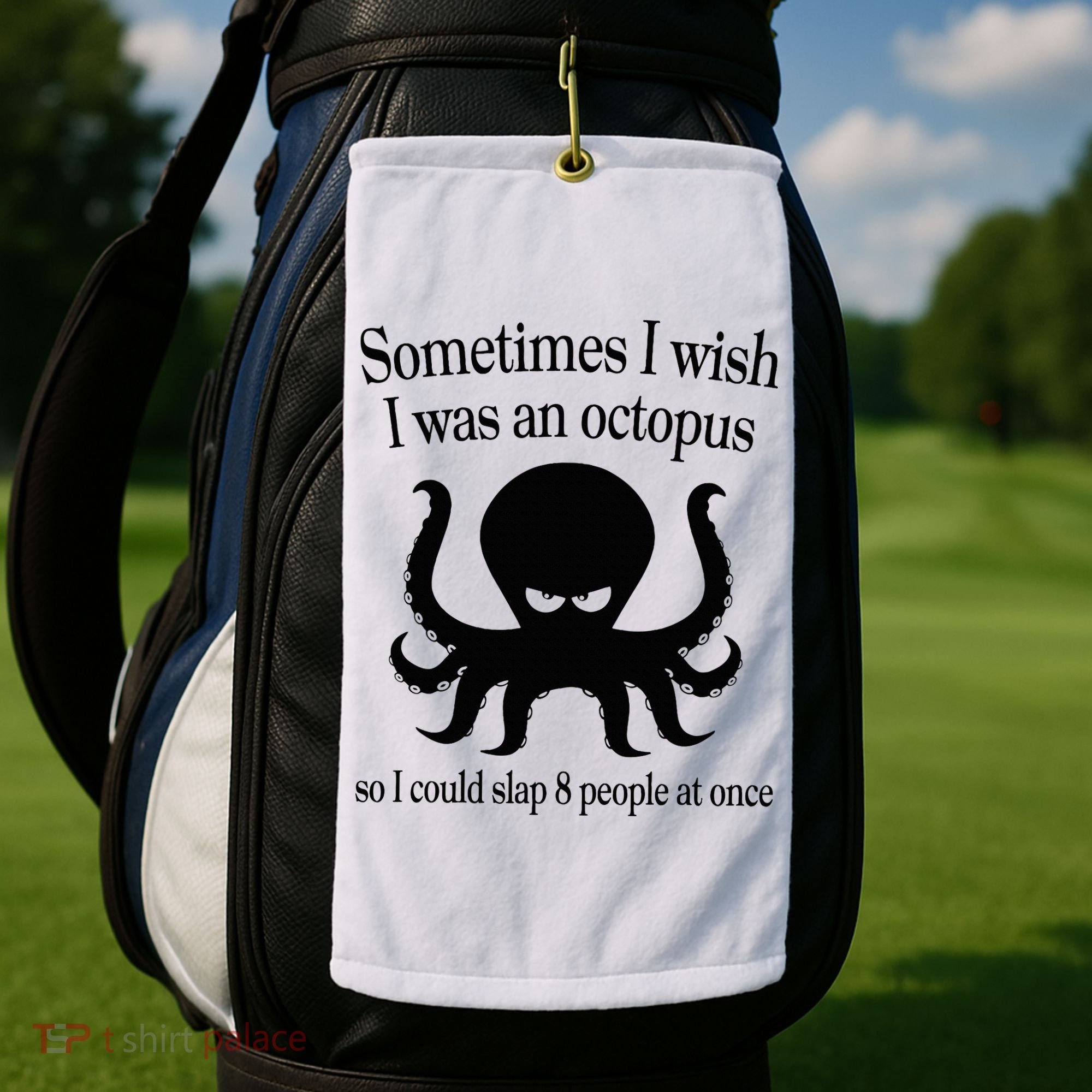 Sometimes I Wish I Was An Octopus Slap 8 People At A Time Golf Towel