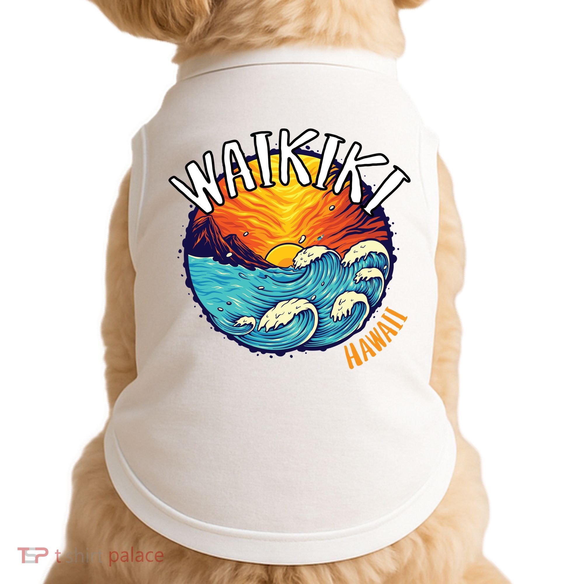 Summer In Waikiki Hawaii Doggie Tank