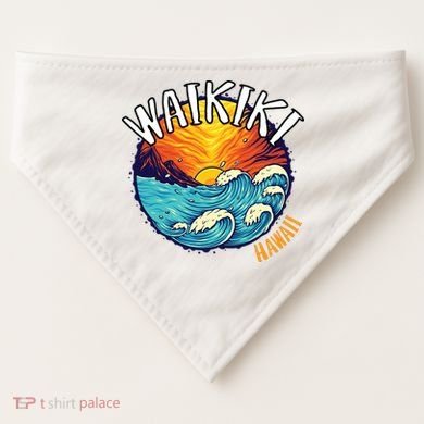 Summer In Waikiki Hawaii USA-Made Doggie Bandana