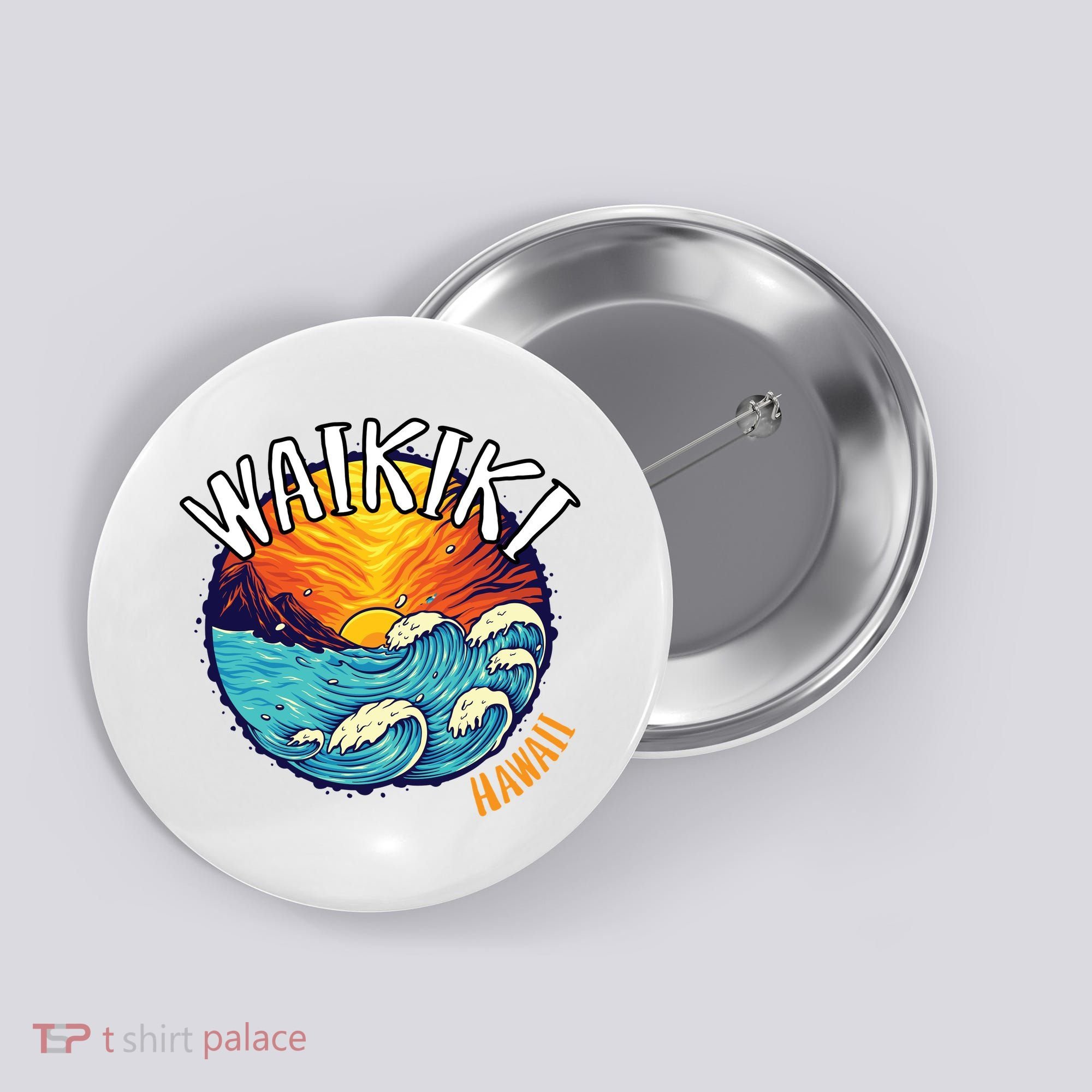 Summer In Waikiki Hawaii Button
