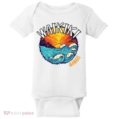 Summer In Waikiki Hawaii Baby Bodysuit