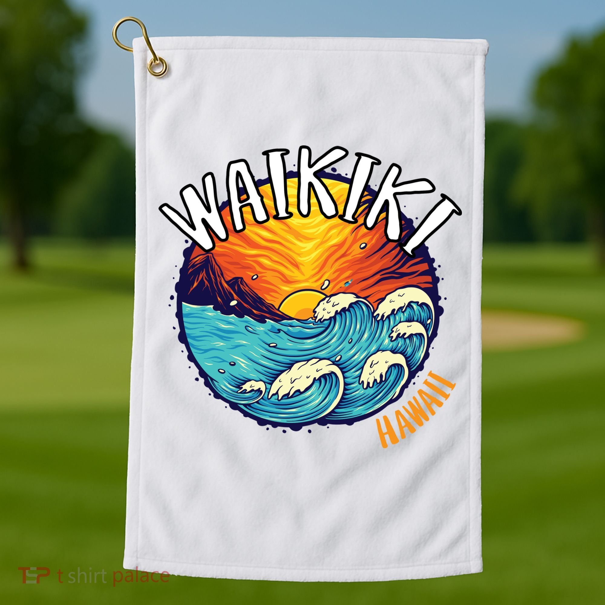 Summer In Waikiki Hawaii Golf Towel