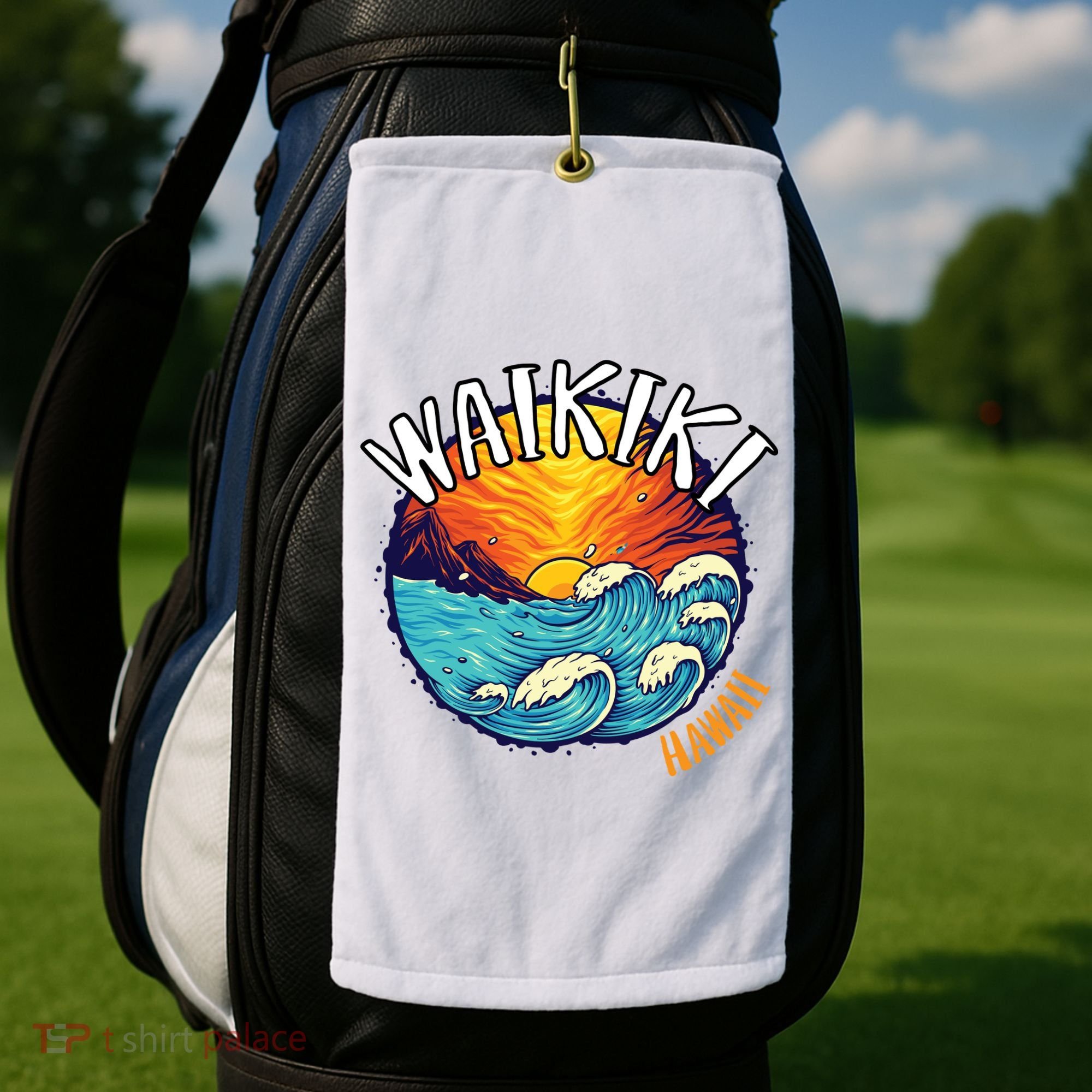 Summer In Waikiki Hawaii Golf Towel