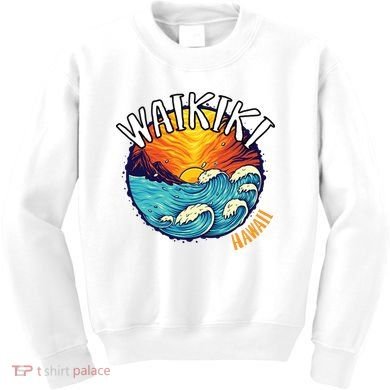Summer In Waikiki Hawaii Kids Sweatshirt