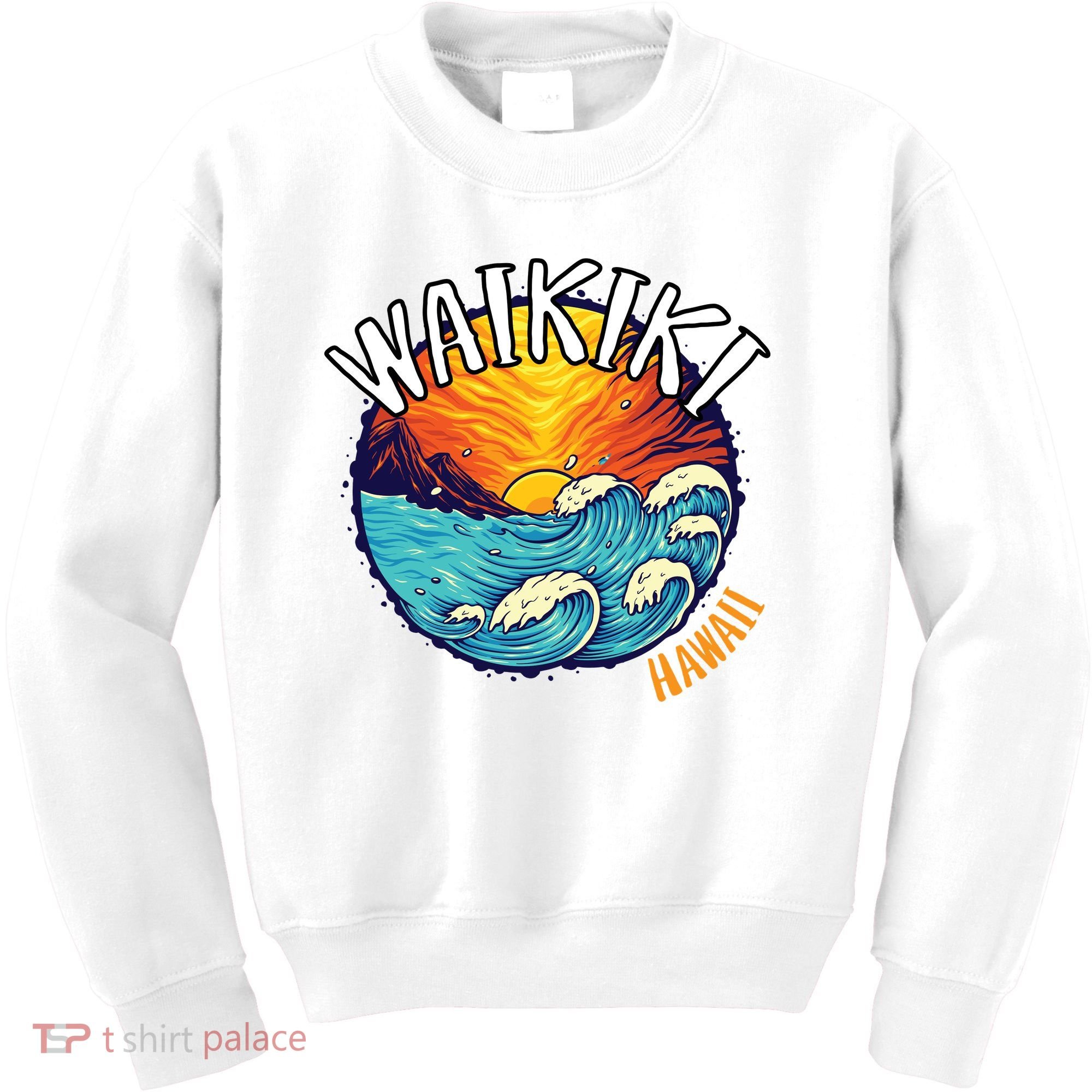 Summer In Waikiki Hawaii Kids Sweatshirt