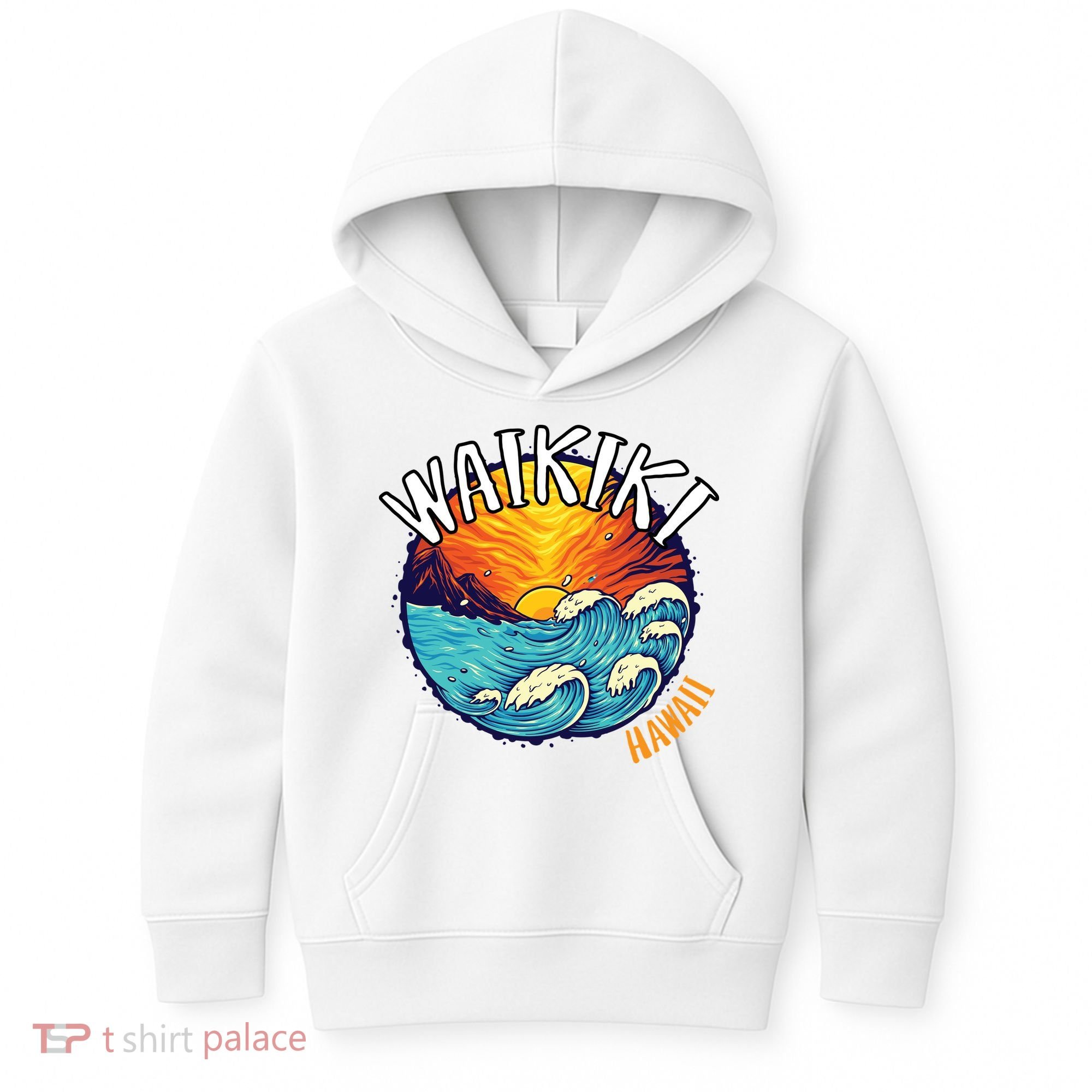 Summer In Waikiki Hawaii Kids Hoodie