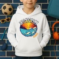 Summer In Waikiki Hawaii Kids Hoodie thumb 2