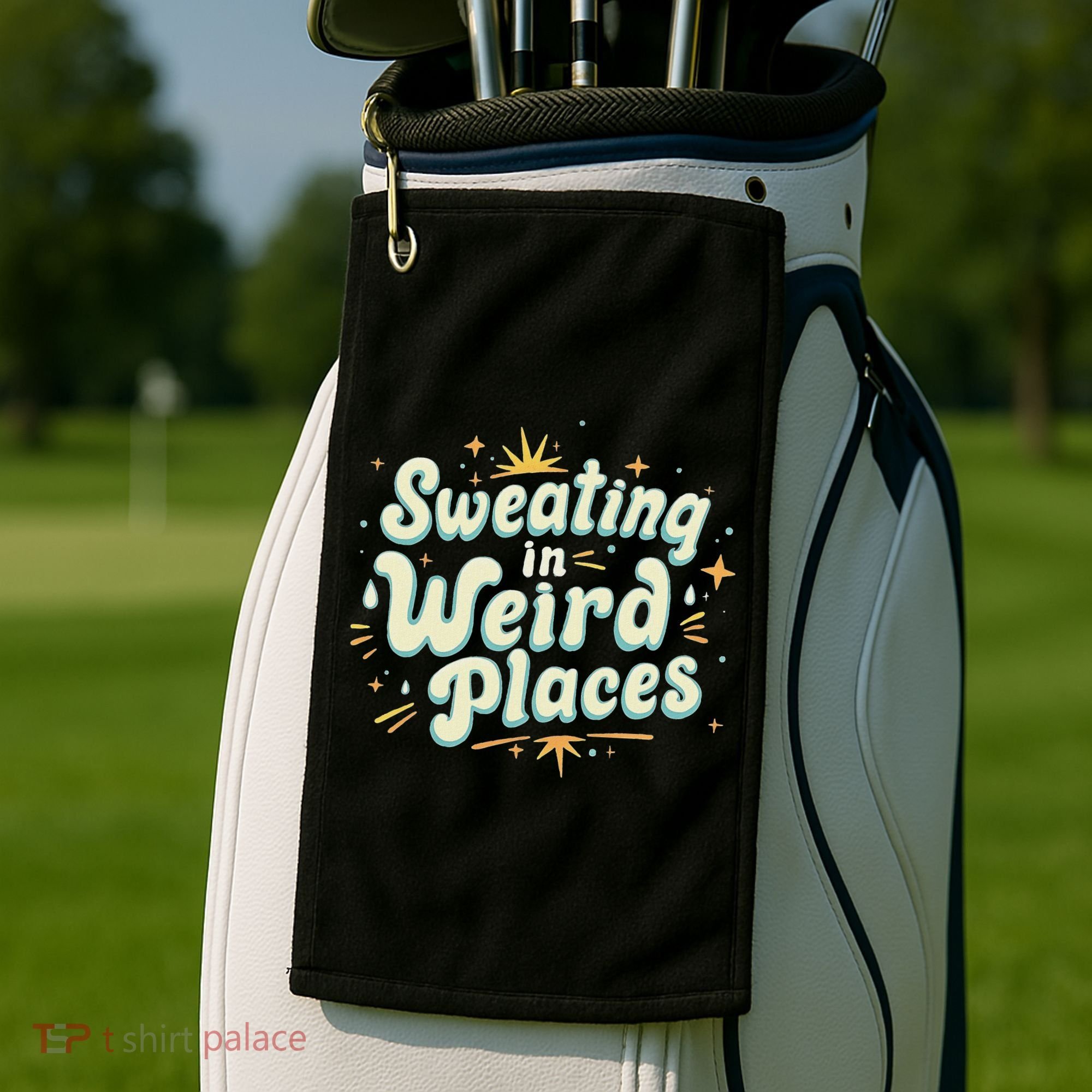 Sweating In Weird Place Funny Embarrassing Golf Towel