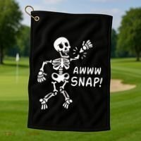 Skeleton Injury Wrist Surgery Recovery Aw Snap Broken Arm Golf Towel thumb 1