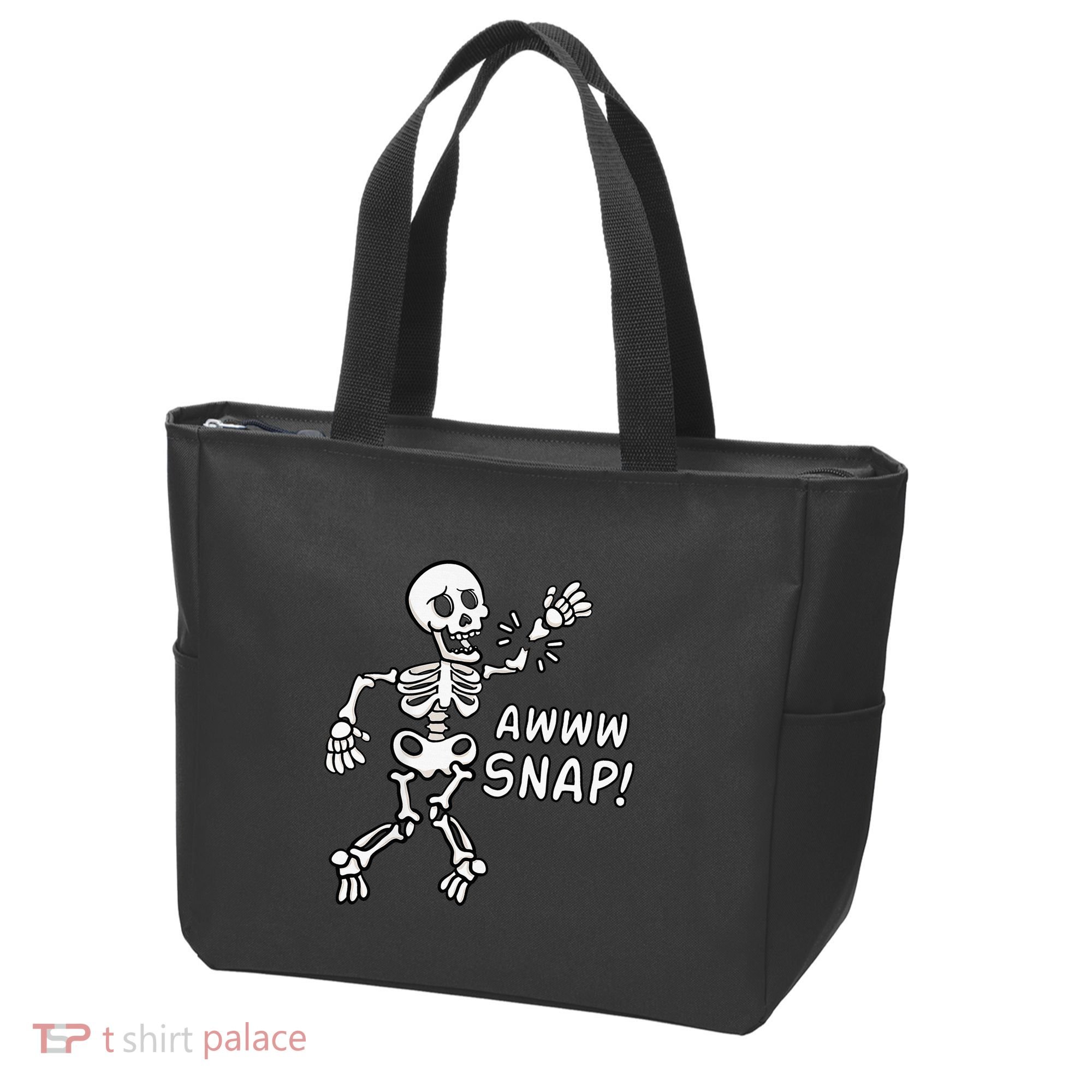 Skeleton Injury Wrist Surgery Recovery Aw Snap Broken Arm Tote Bag