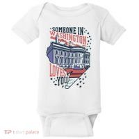 Someone In Washington Loves You Gift Baby Bodysuit thumb 0