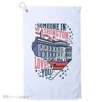 Someone In Washington Loves You Gift Golf Towel thumb 0