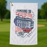 Someone In Washington Loves You Gift Golf Towel thumb 1