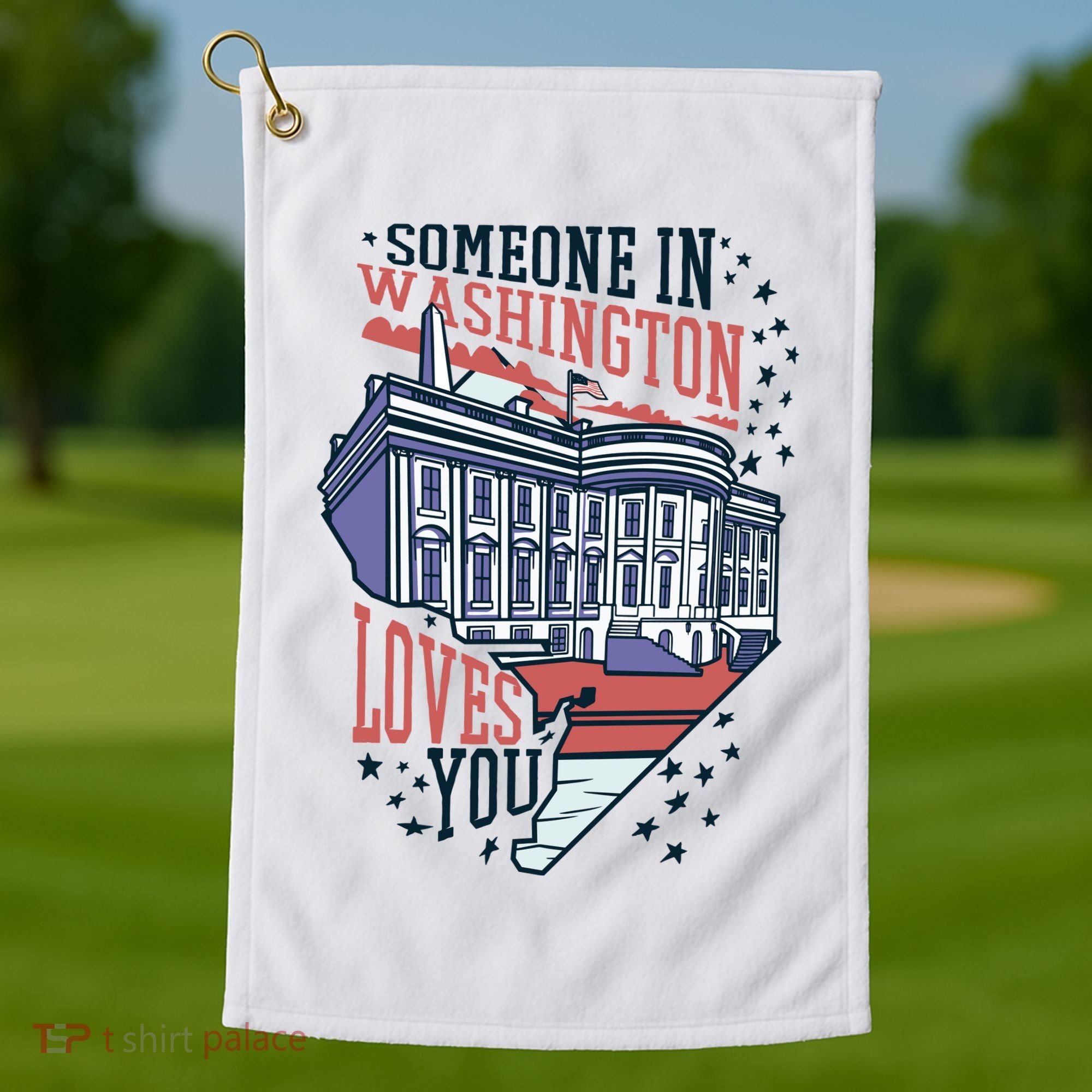 Someone In Washington Loves You Gift Golf Towel