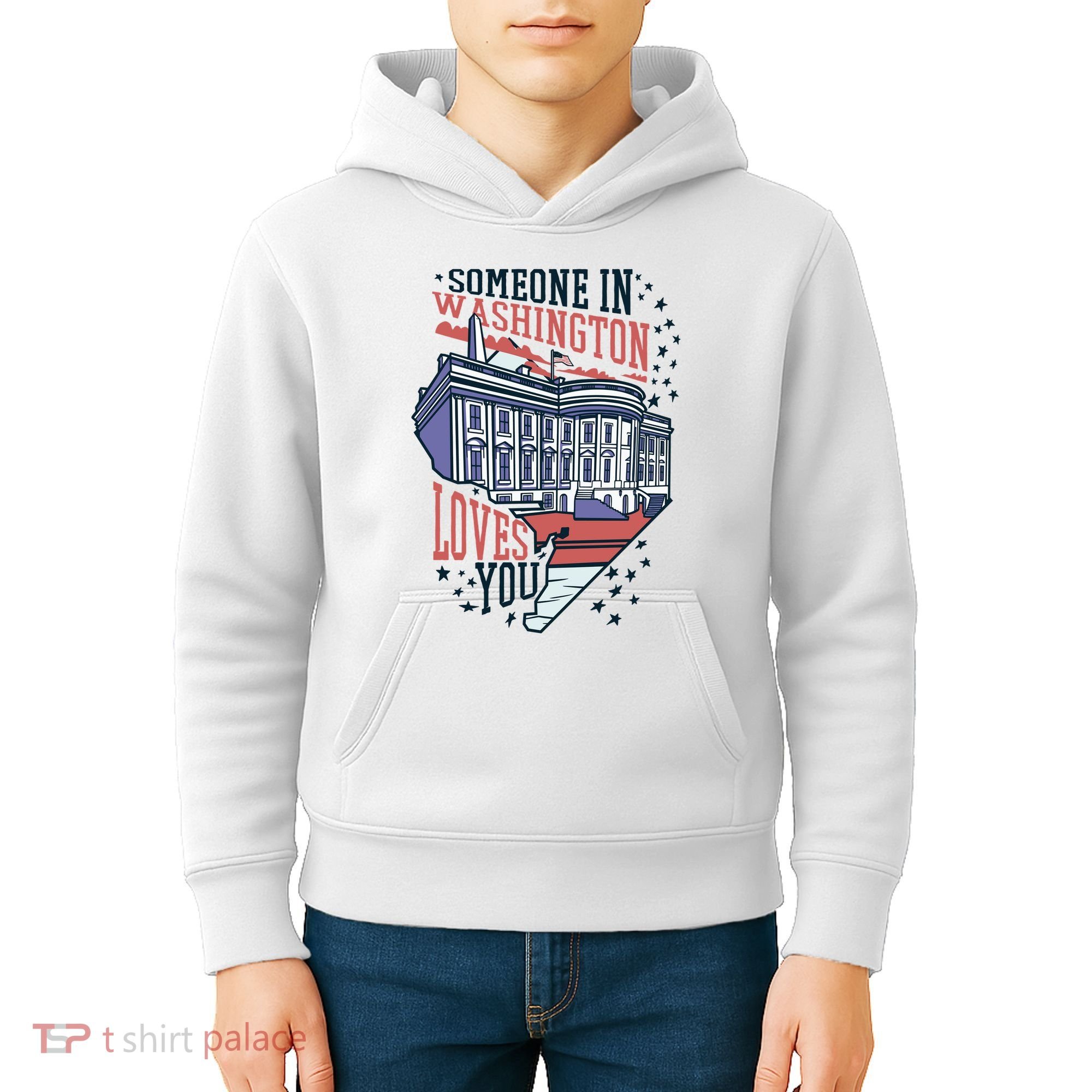 Someone In Washington Loves You Gift Kids Hoodie