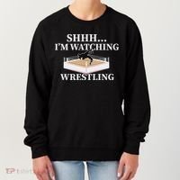 Shhh IM Watching Wrestling Funny Wrestling Lover Gift Women's Sweatshirt thumb 0