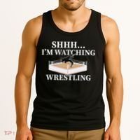 Shhh IM Watching Wrestling Funny Wrestling Lover Gift Tank Top thumb 3