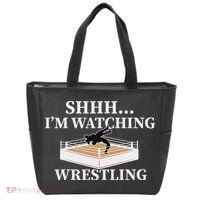 Shhh IM Watching Wrestling Funny Wrestling Lover Gift Tote Bag thumb 0