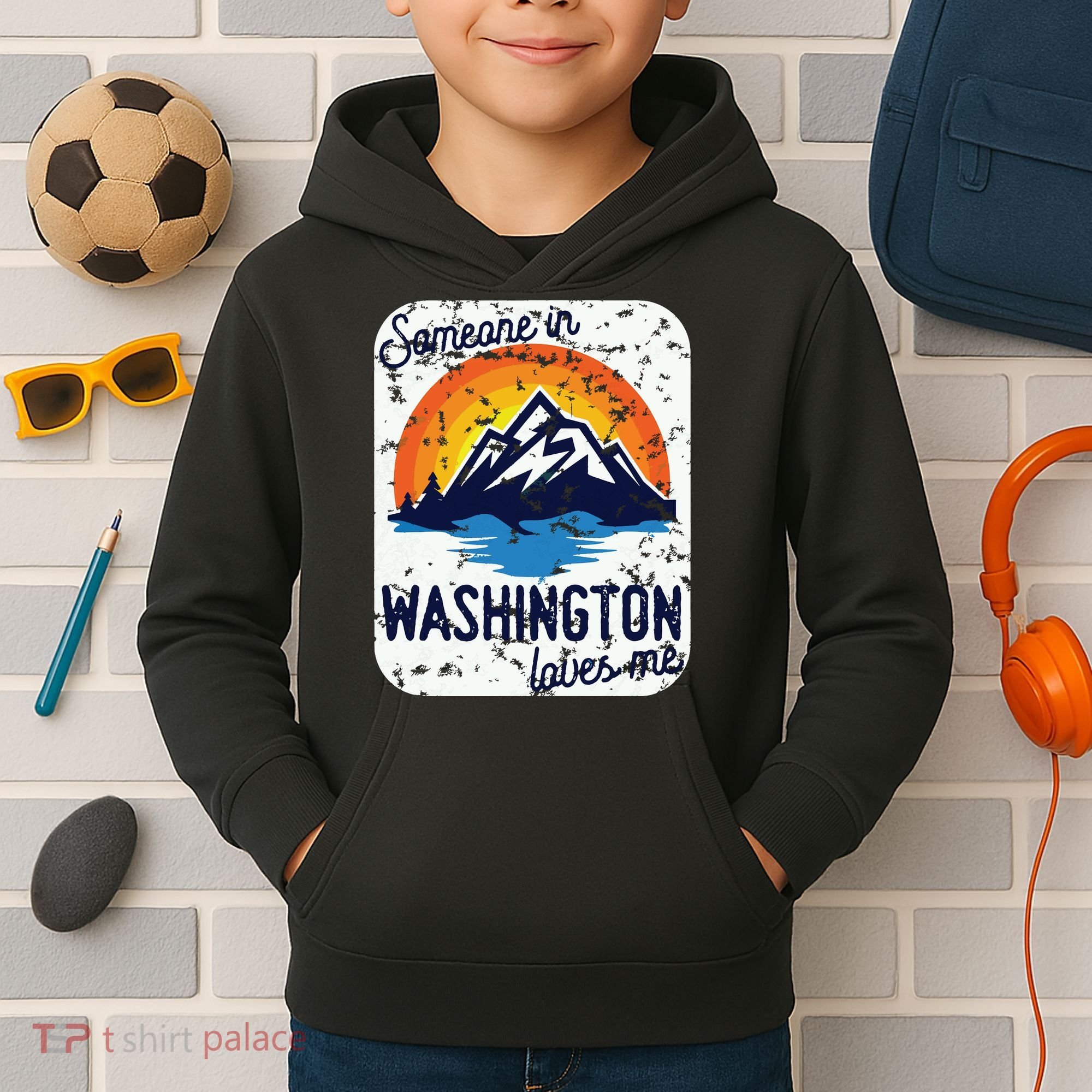 Someone In Washington Loves Me Kids Hoodie