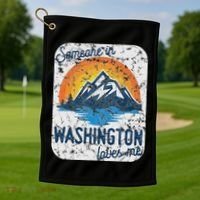 Someone In Washington Loves Me Golf Towel thumb 1
