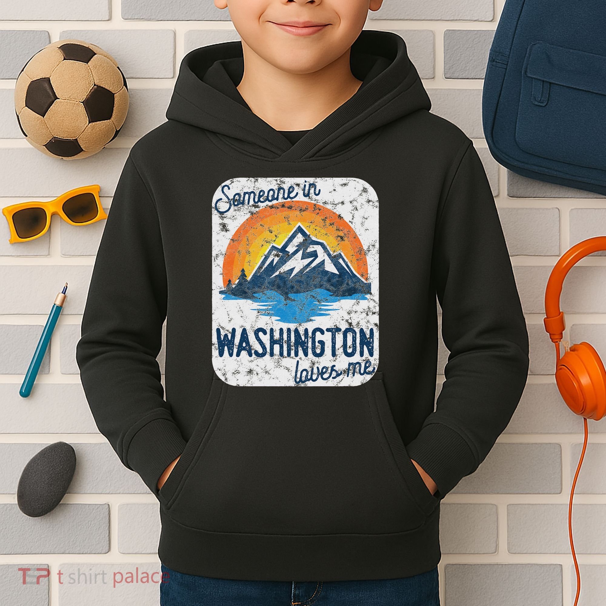 Someone In Washington Loves Me Kids Hoodie
