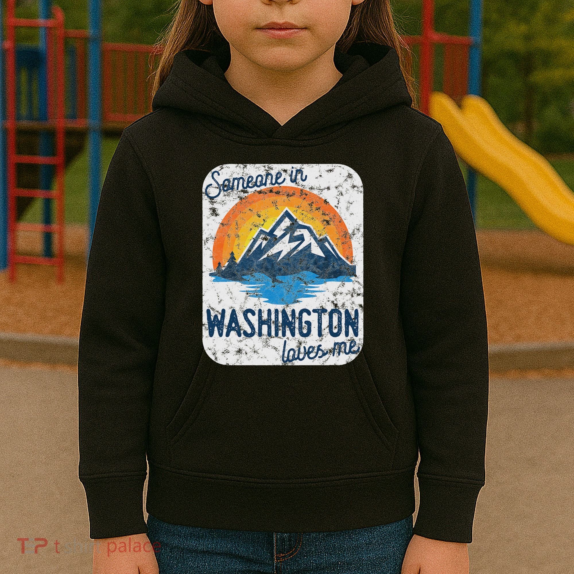 Someone In Washington Loves Me Kids Hoodie