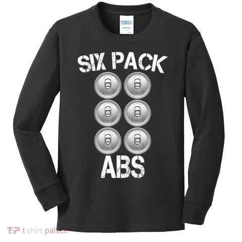 Six Abs Beer Kids Long Sleeve Shirt in the selected color