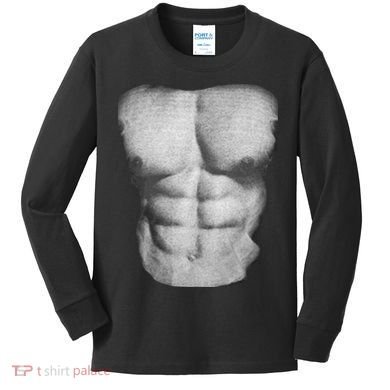 Six Pack Abs Kids Long Sleeve Shirt