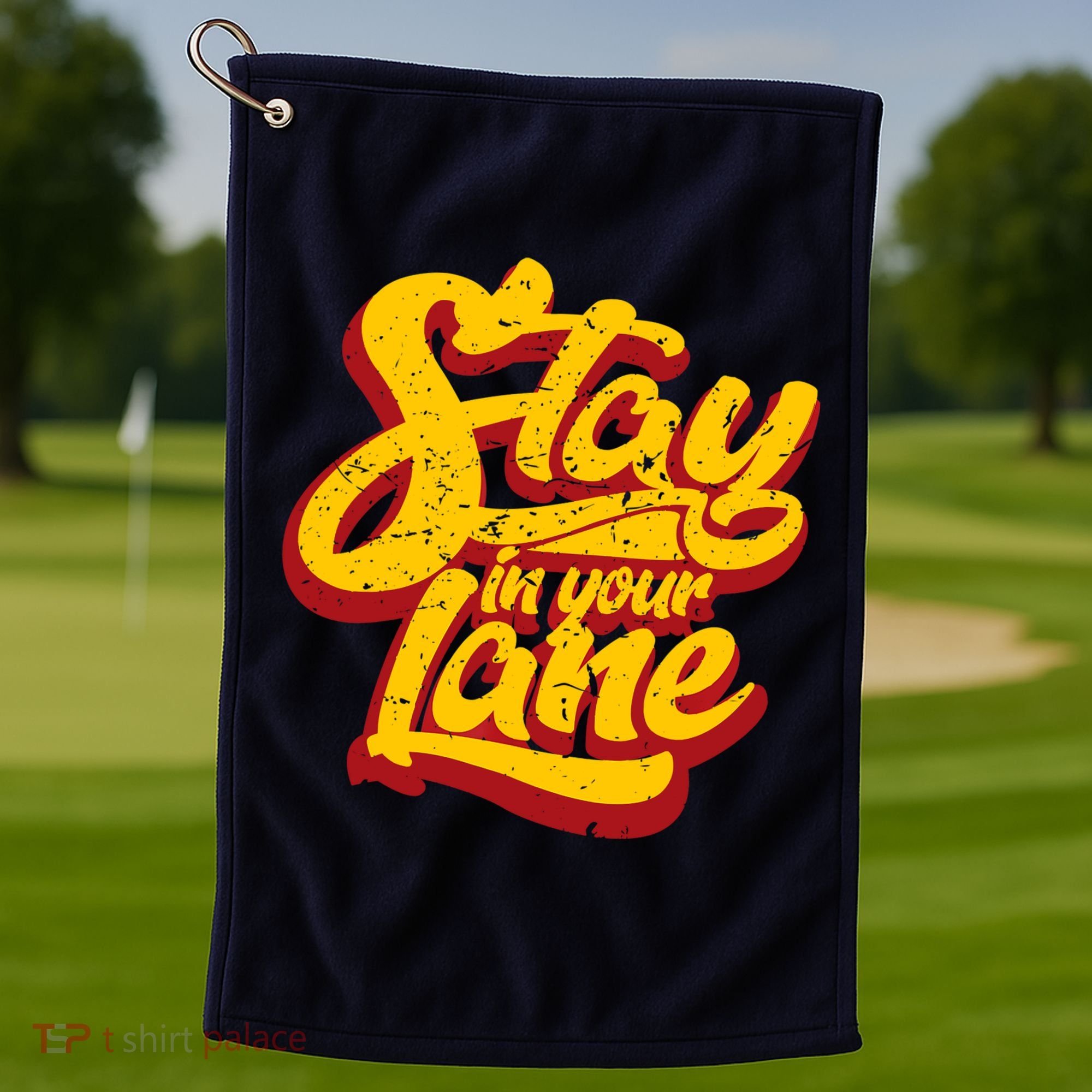 Stay In Your Lane Positive Message Golf Towel