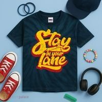 Stay In Your Lane Positive Message Kids Tie-Dye T-Shirt thumb 2