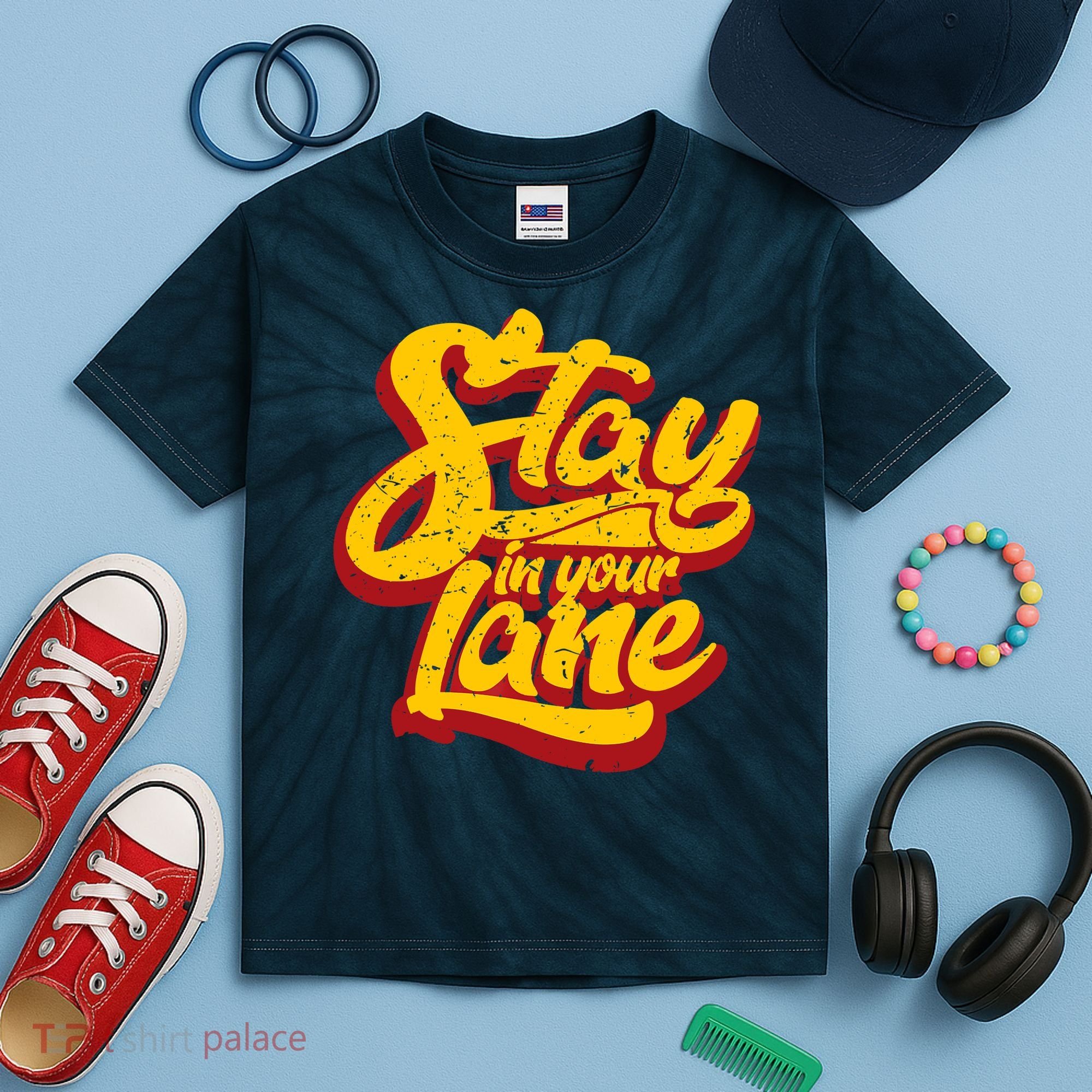 Stay In Your Lane Positive Message Kids Tie-Dye T-Shirt