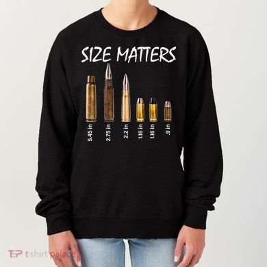 Size Matters Guns And Bullets Women's Sweatshirt