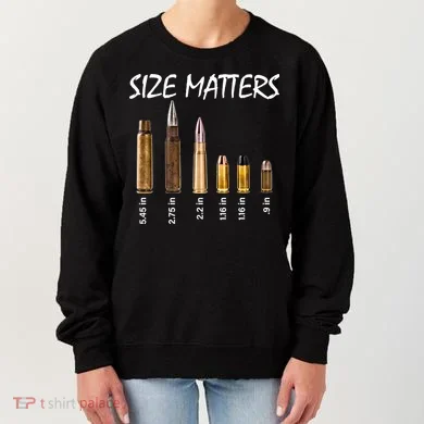 Size Matters Guns And Bullets Women's Sweatshirt