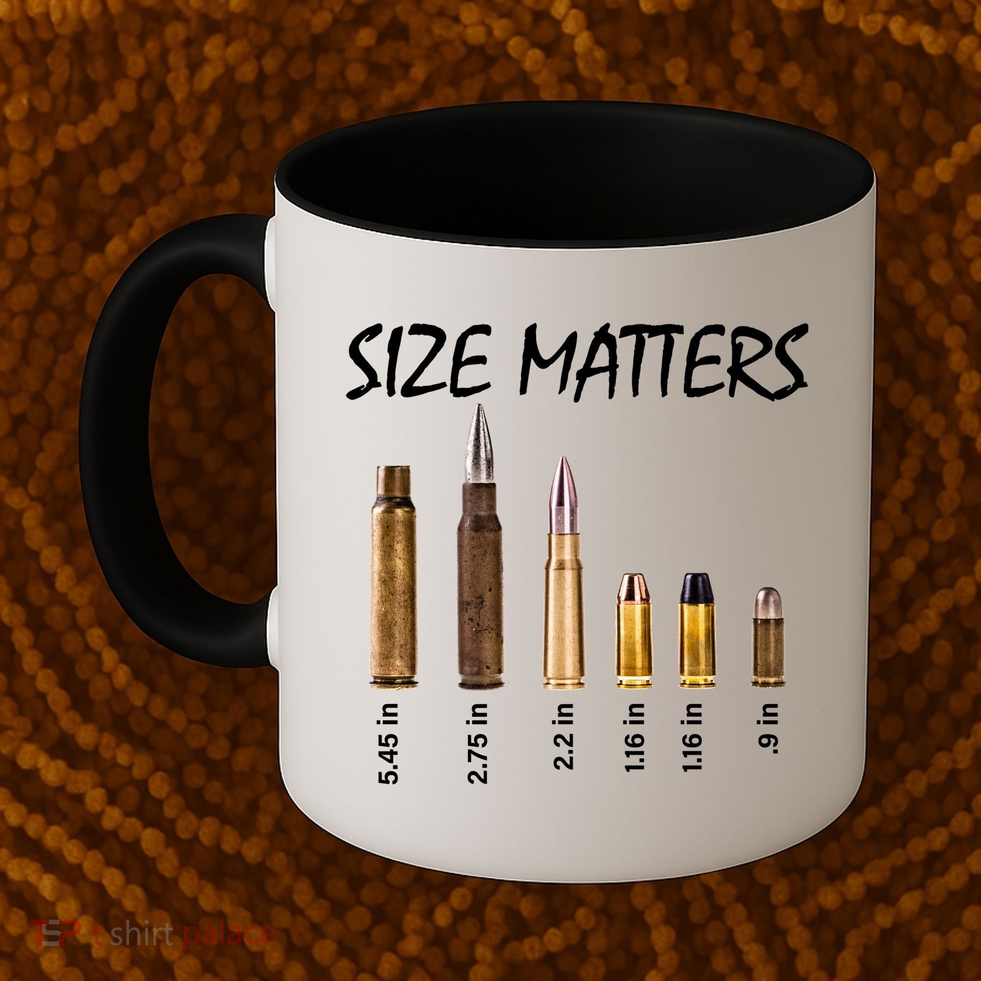 Size Matters Guns And Bullets Coffee Mug