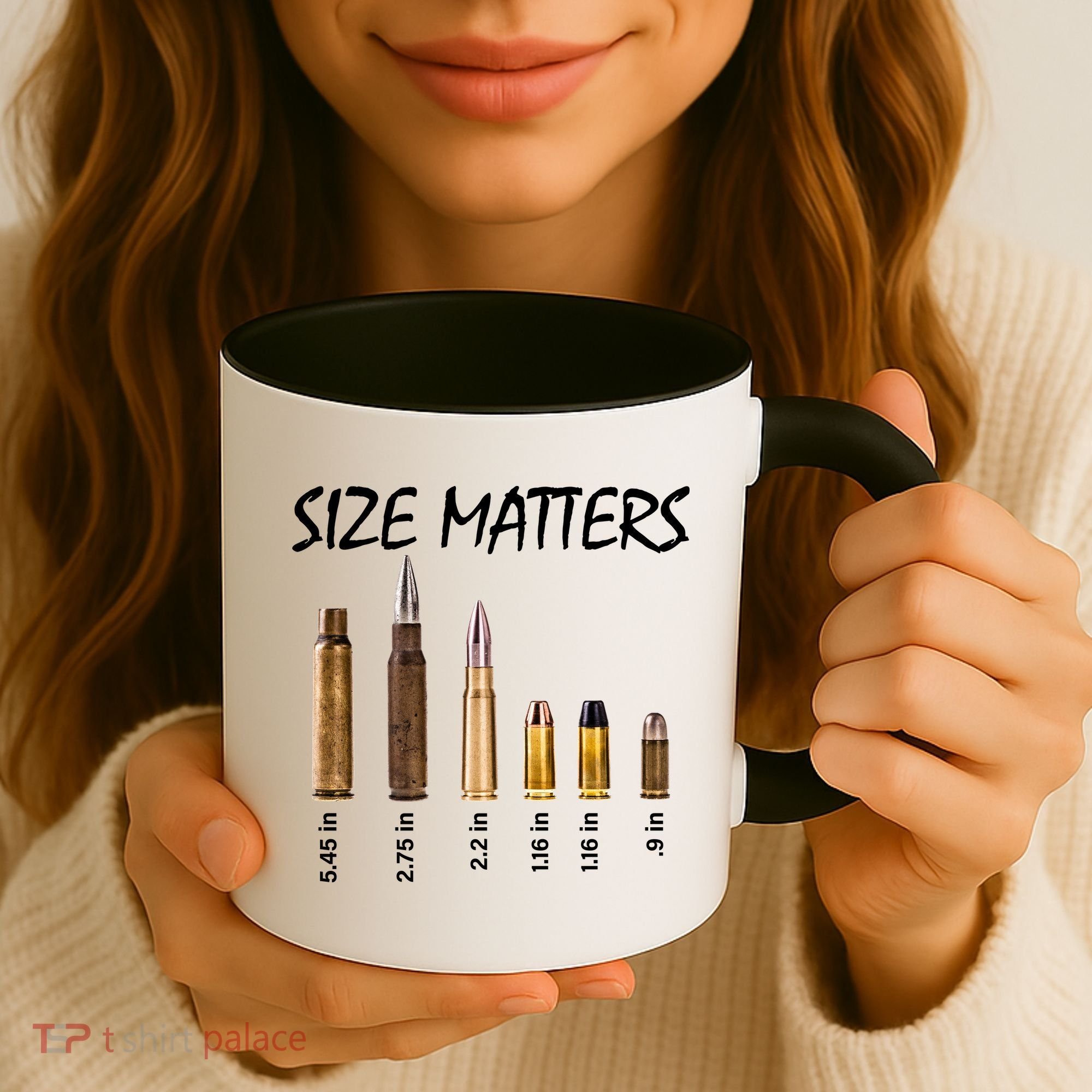 Size Matters Guns And Bullets Coffee Mug