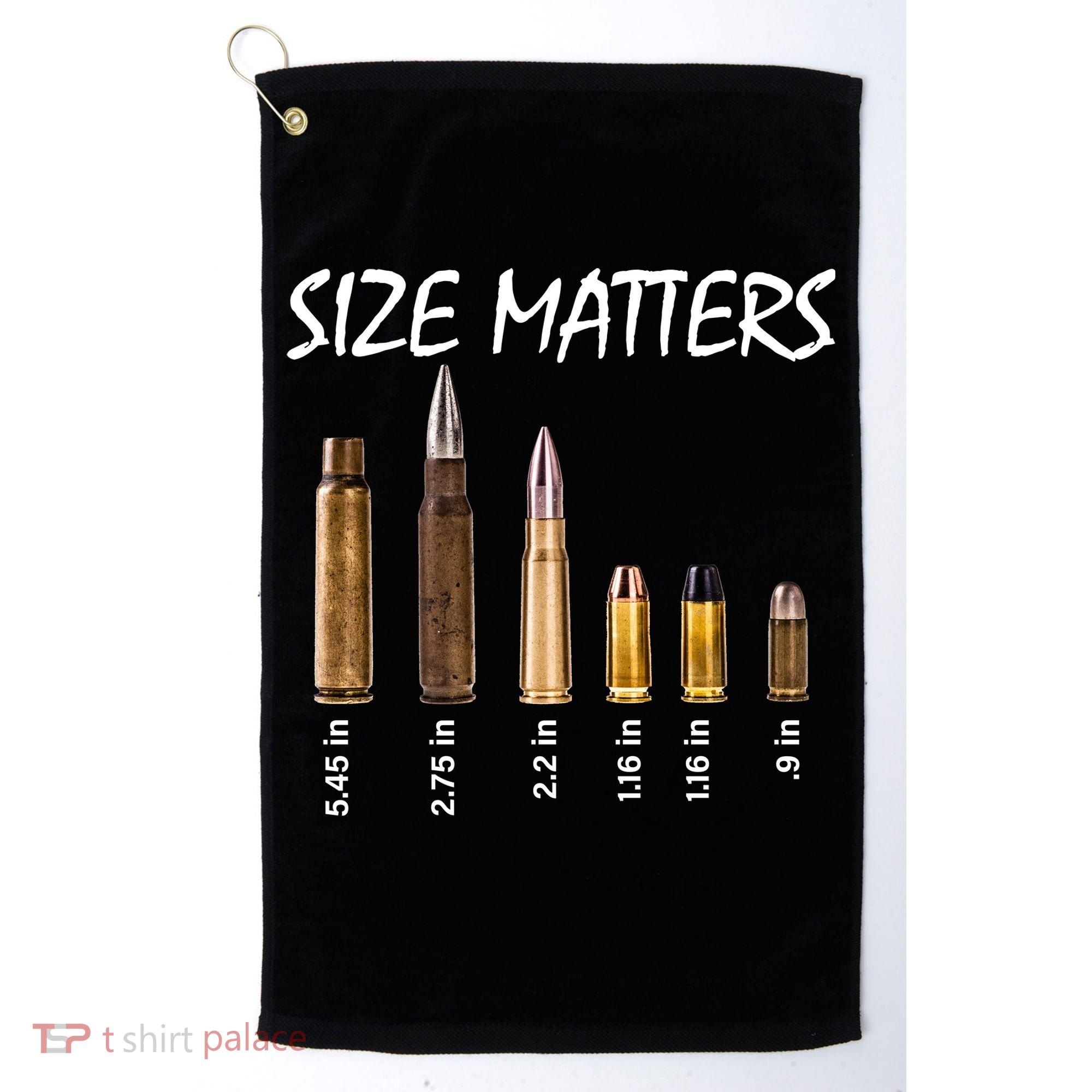 Size Matters Guns And Bullets Golf Towel