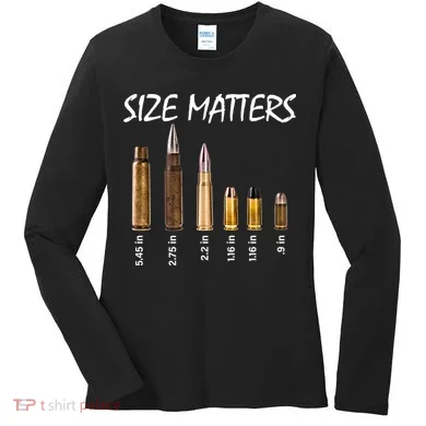 Size Matters Guns And Bullets Women's Long Sleeve Shirt