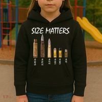 Size Matters Guns And Bullets Kids Hoodie thumb 3