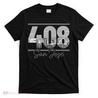 San Jose 408 Area Code Vintage Skyline California T-Shirt thumb 0