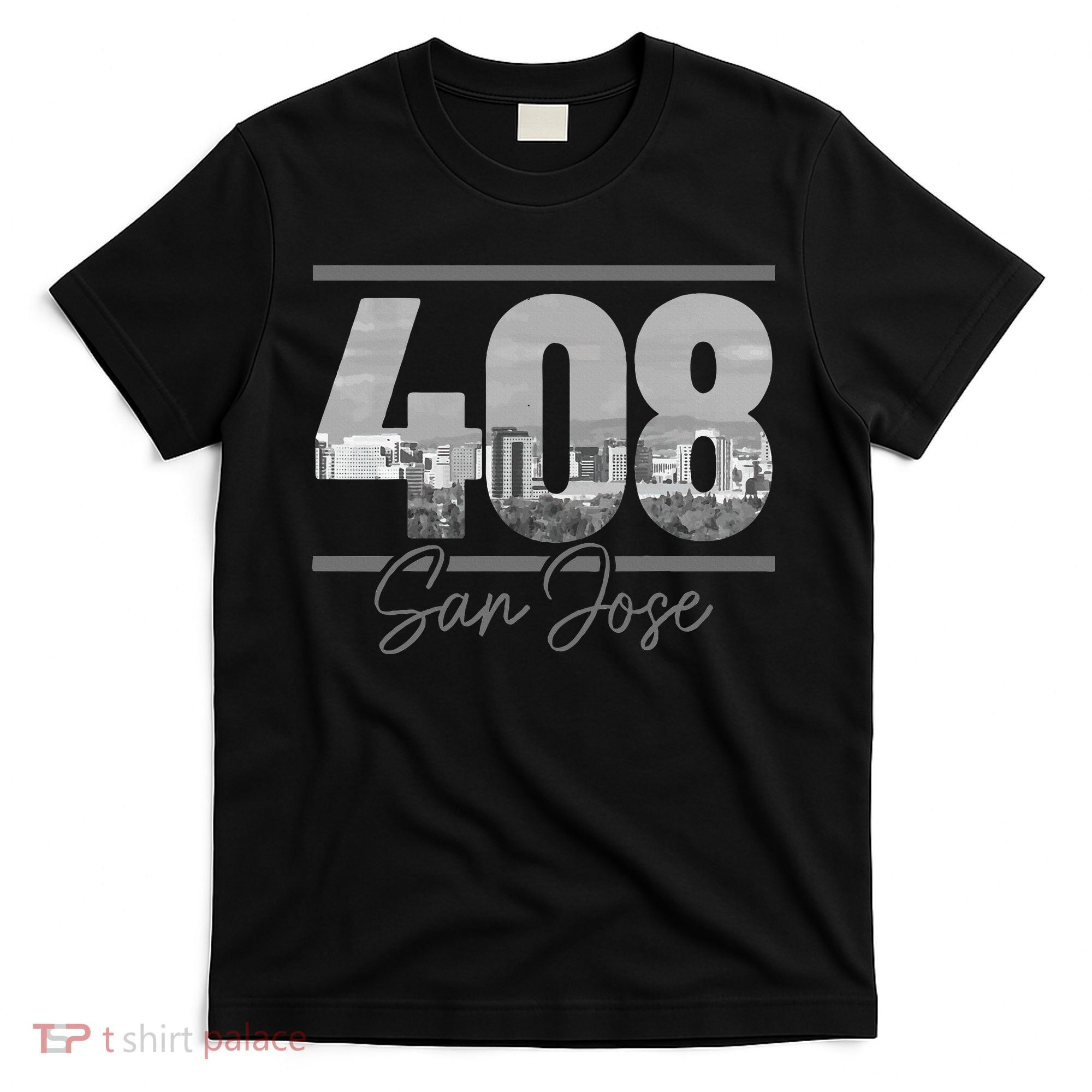 San Jose 408 Area Code Vintage Skyline California T-Shirt