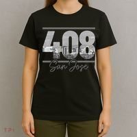 San Jose 408 Area Code Vintage Skyline California T-Shirt thumb 4