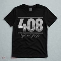San Jose 408 Area Code Vintage Skyline California T-Shirt thumb 5