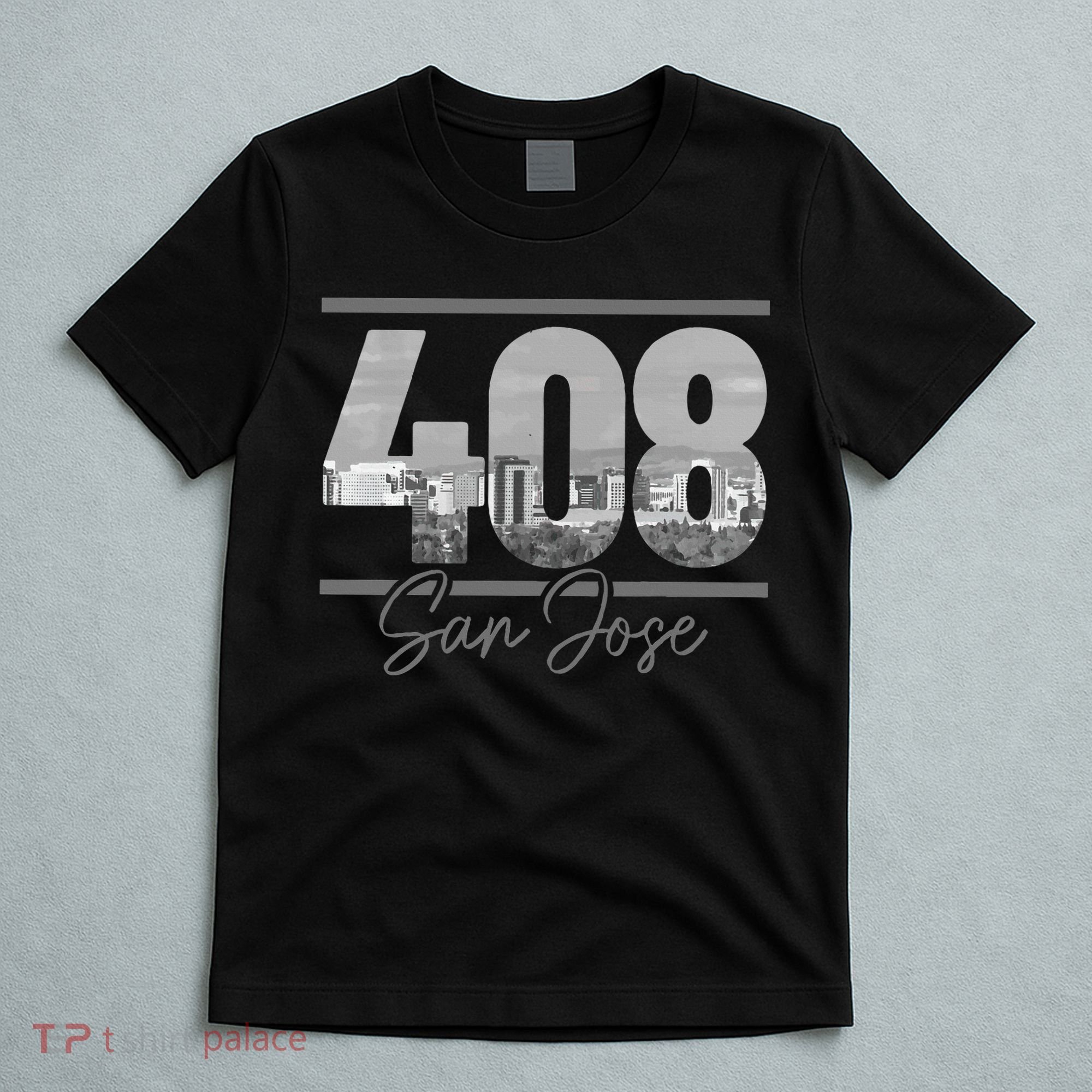 San Jose 408 Area Code Vintage Skyline California T-Shirt