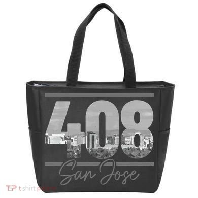 San Jose 408 Area Code Vintage Skyline California Tote Bag